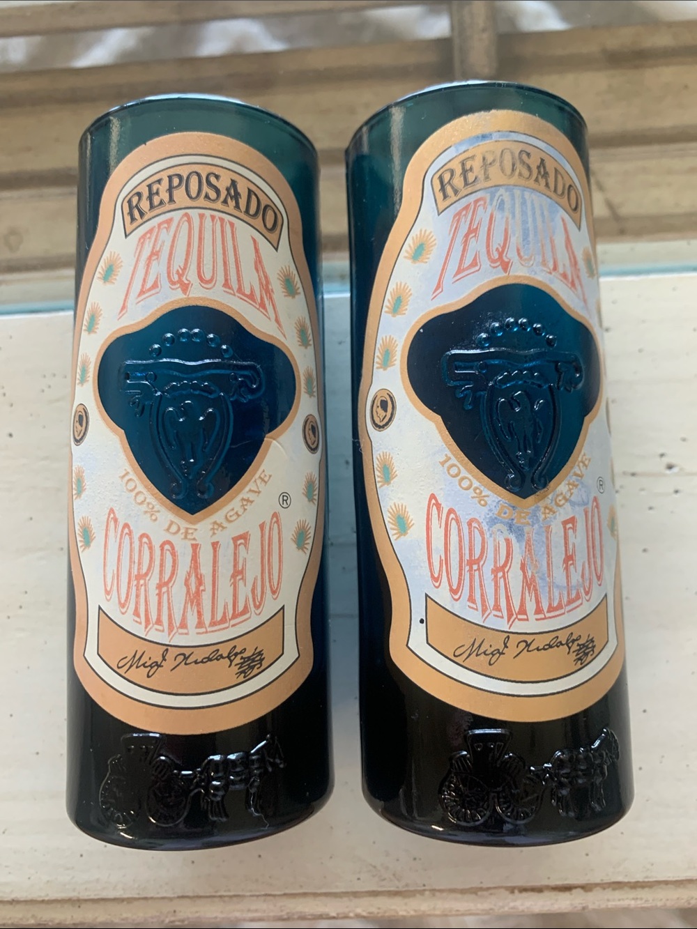 Corralejo Reposado Blue Glass Shot Glasses – Set of 2